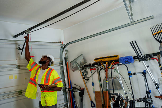 Professional Garage Door Roller Replacement technician working in Crestline, CA